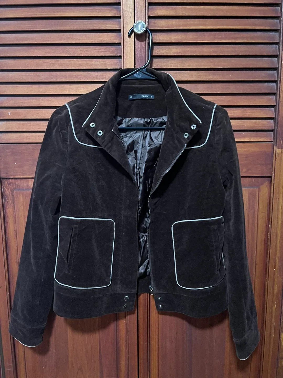 ZUCOZZ Brown Velvet Jacket - Size M thumbnail