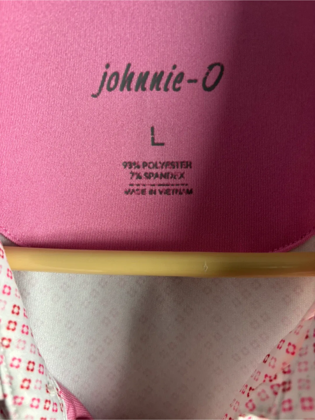 Johnnie-O Pink Patterned Golf Polo - Size L image indicator(2)