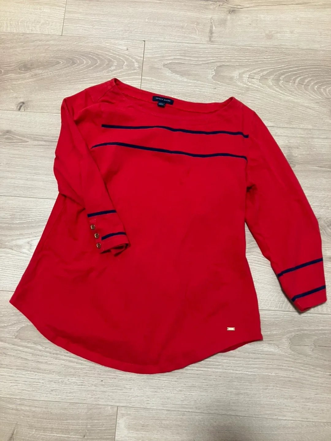 Tommy Hilfiger Red Long Sleeve top clothing sale thumbnail