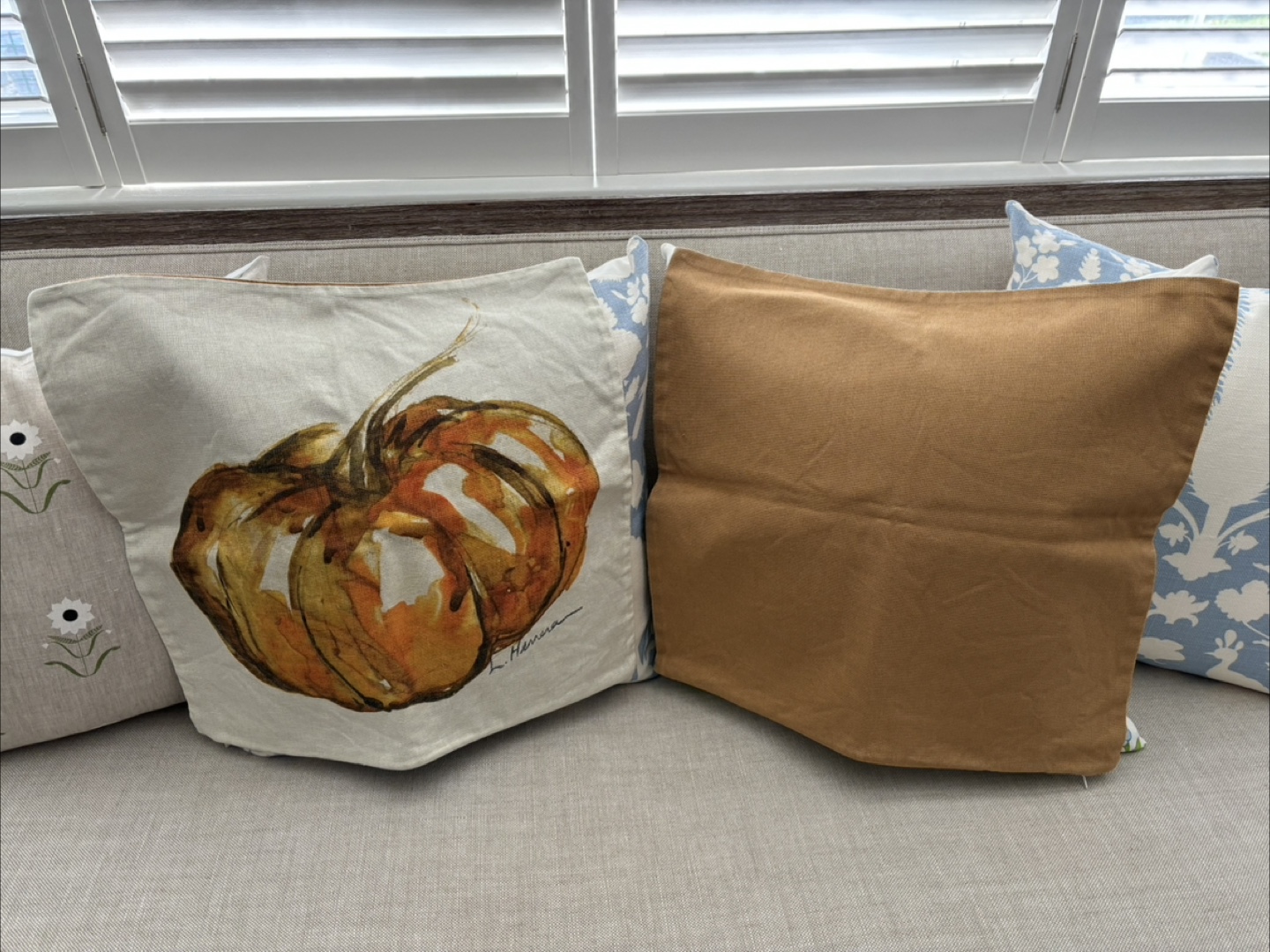 Two Pottery barn pumpkin pillow covers - photo 5