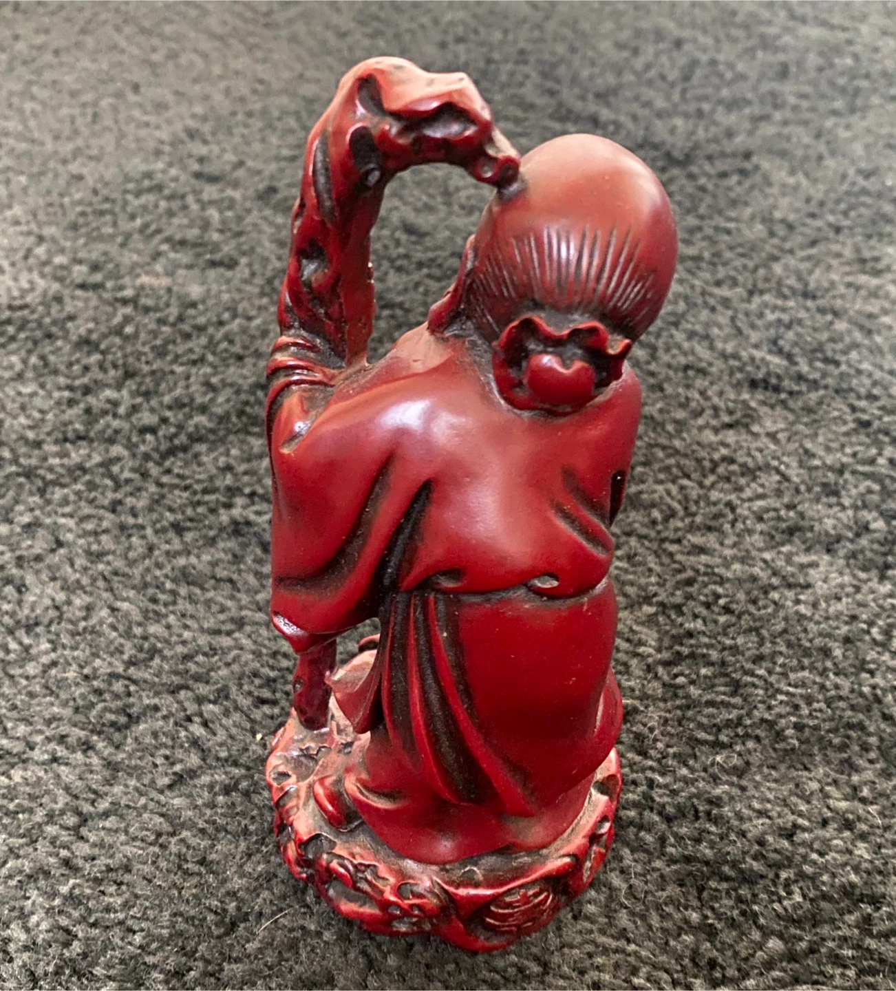 Antique Cinnabar Wise Man 6” Statue - photo 2