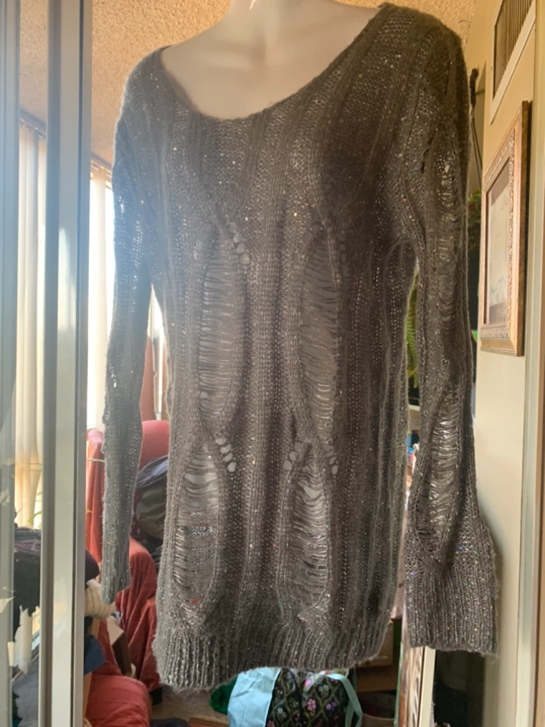 Jacob Grey Distressed Sweater - photo 2