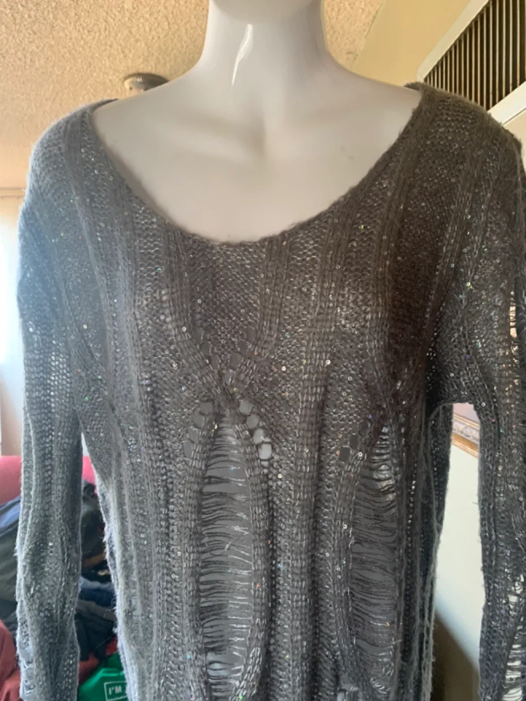 Jacob Grey Distressed Sweater thumbnail