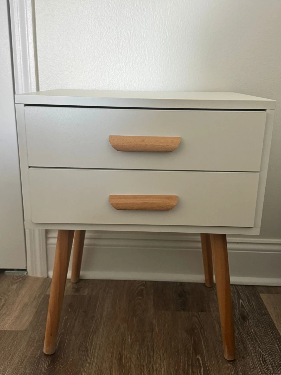 White Nightstand with 2 Drawers