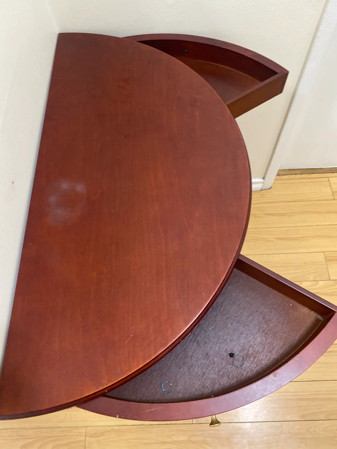 Mahogany Half-Moon Entryway Table - photo 3