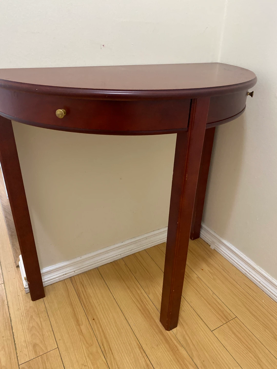Mahogany Half-Moon Entryway Table - photo 2