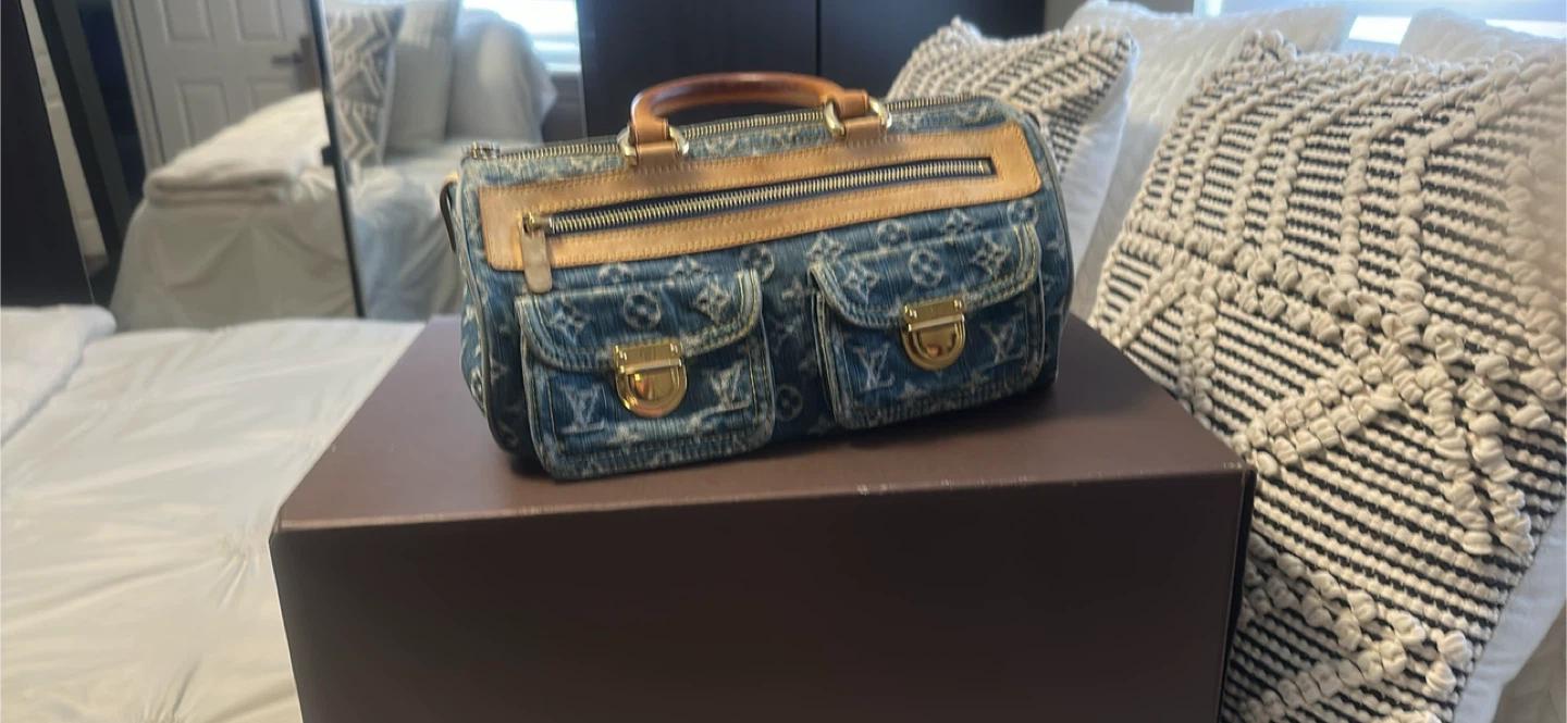 Louis Vuitton Denim Speedy Handbag