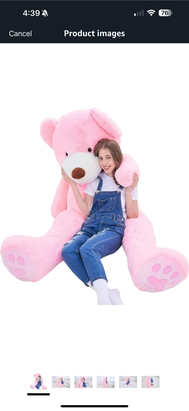 IKASA Giant Teddy Bear (Pink, 78 inches) thumbnail