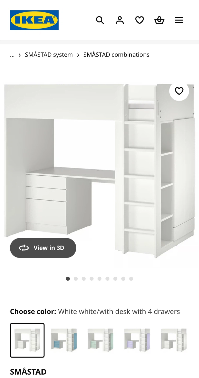 IKEA SMÅSTAD Loft Bed with Desk & Wardrobe - photo 5
