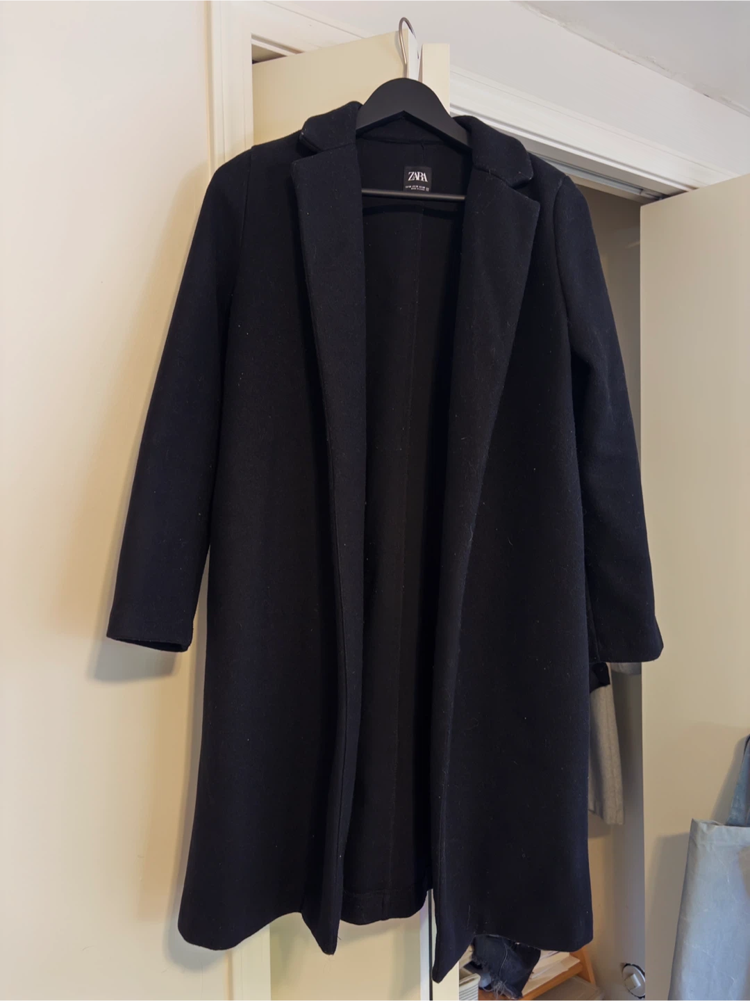 Zara Black Wool Blend Coat