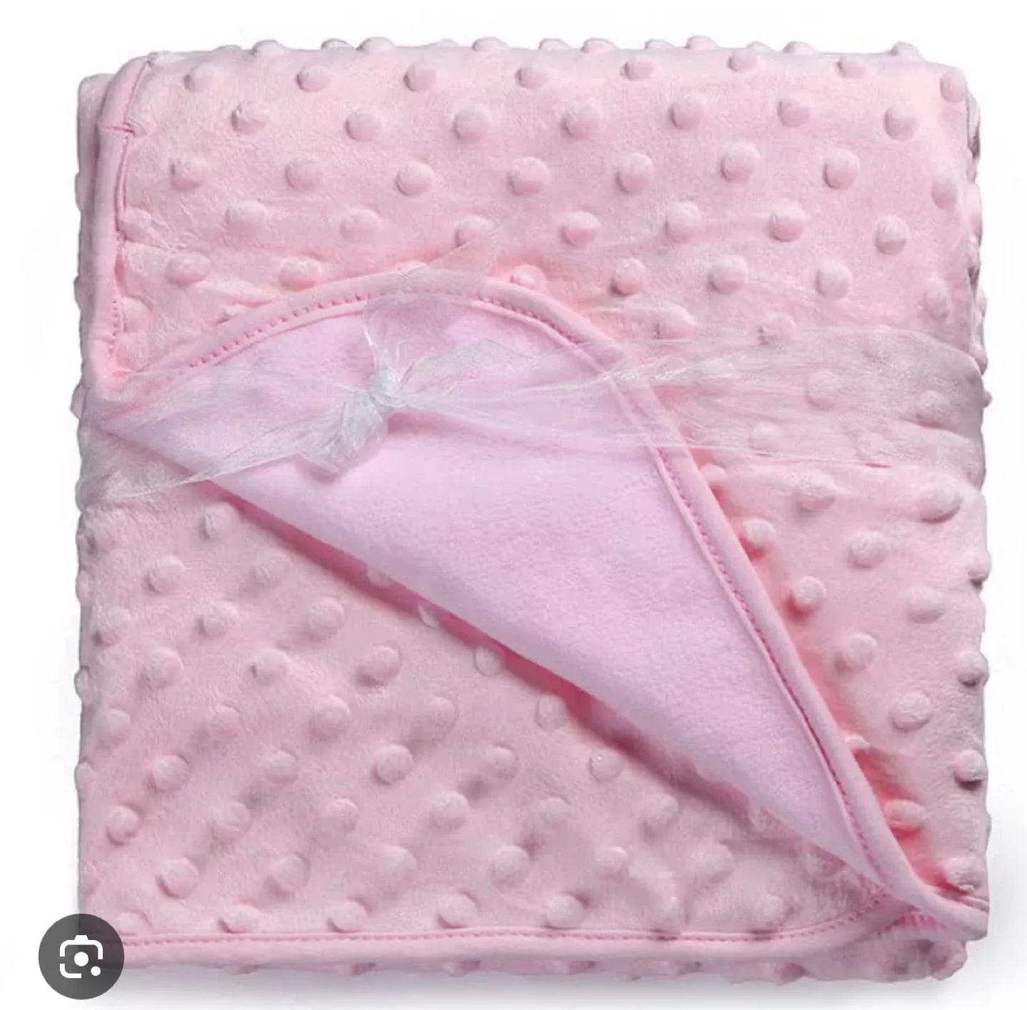 Pink Minky Dot Baby Blanket thumbnail