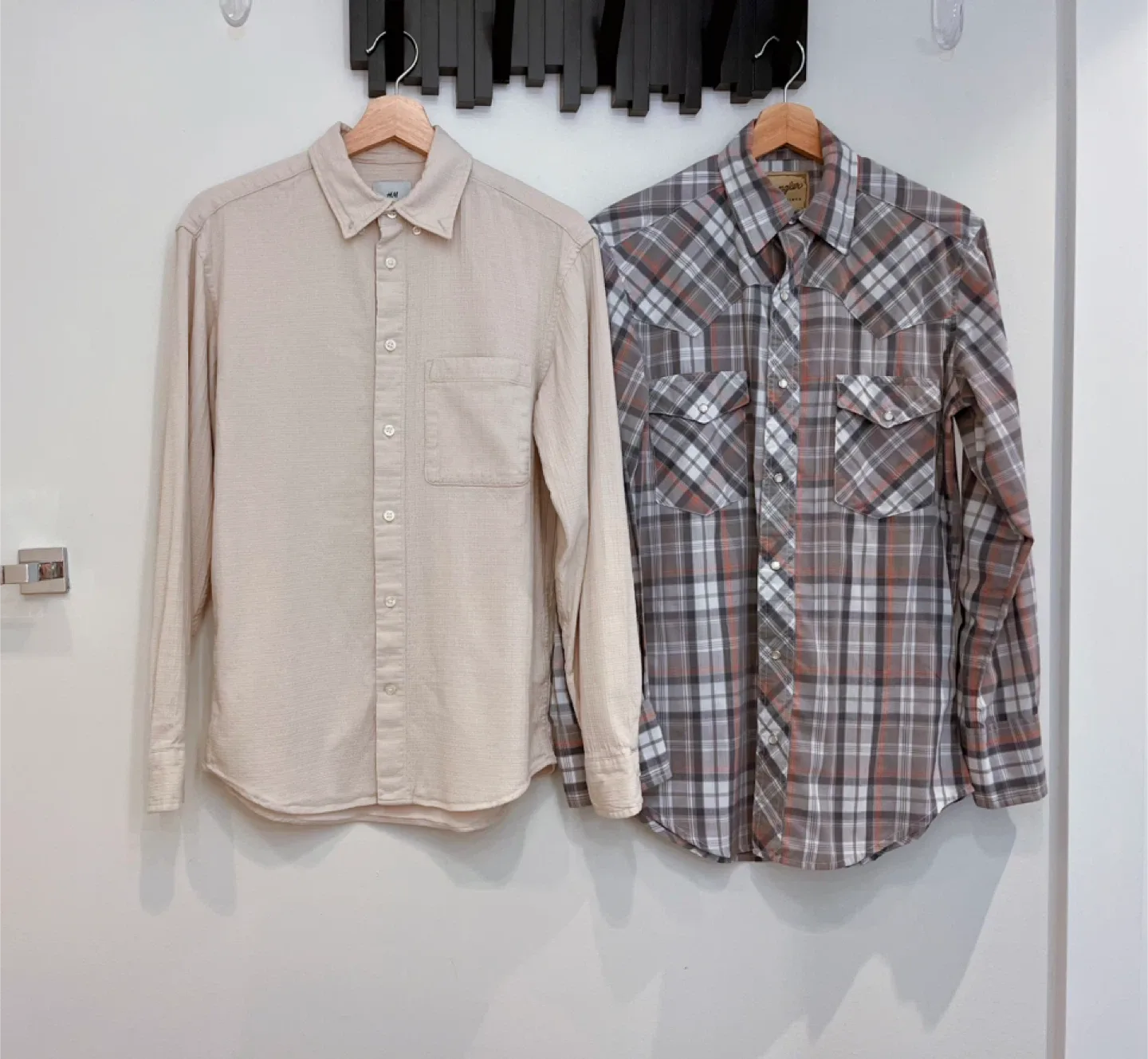 Two Men’s Shirts: H&M Regular Fit & Wrangler Western- Size S thumbnail