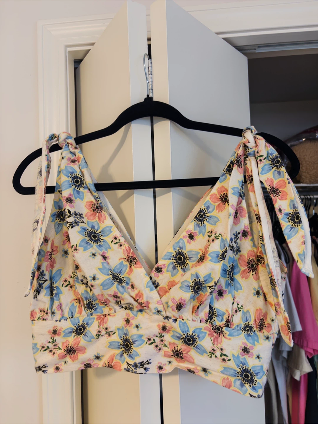 Bluesteel Floral Crop Top - Size M