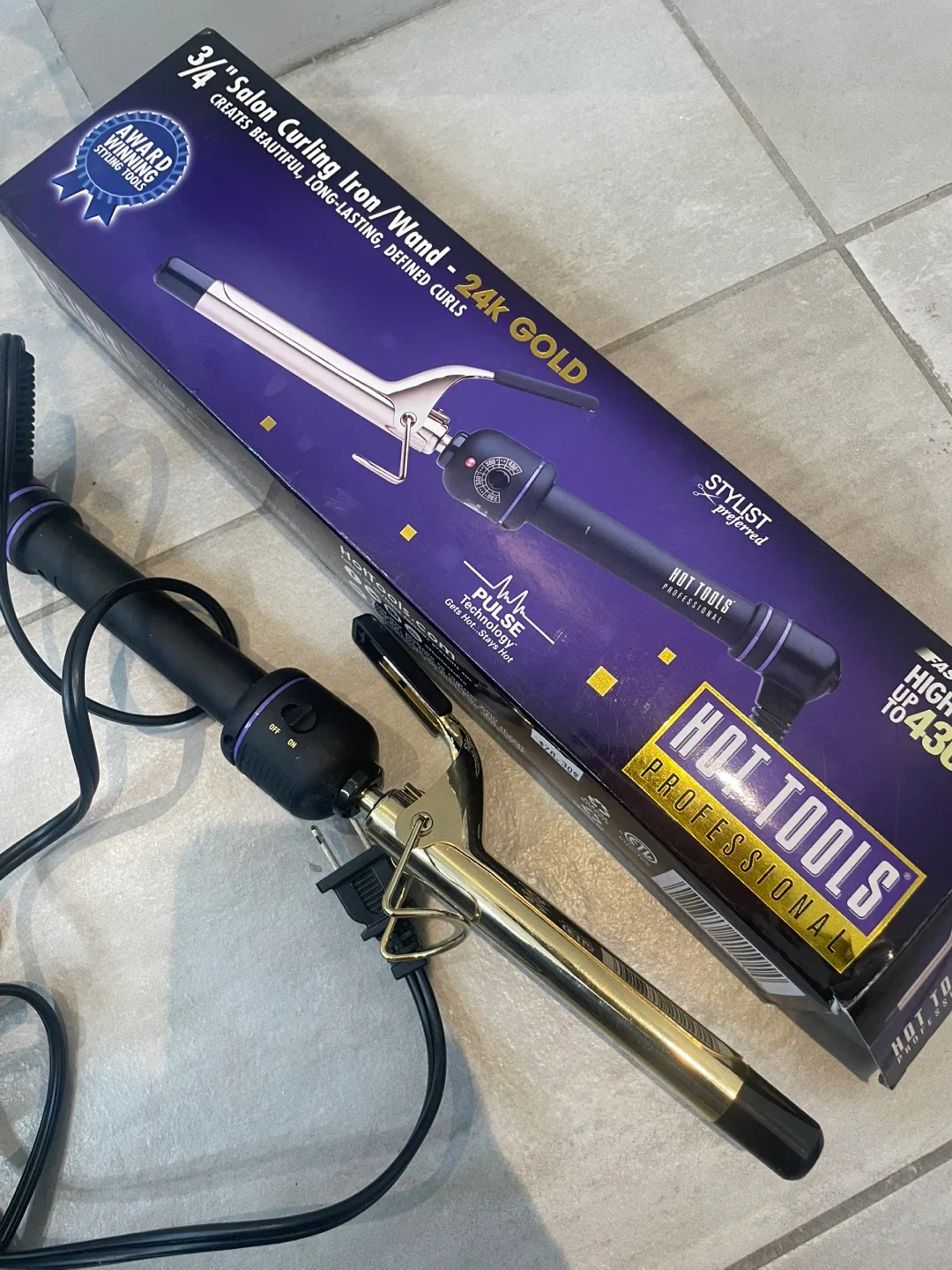 Hot Tools 3/4" 24K Gold Curling Iron/Wand 🥕 thumbnail