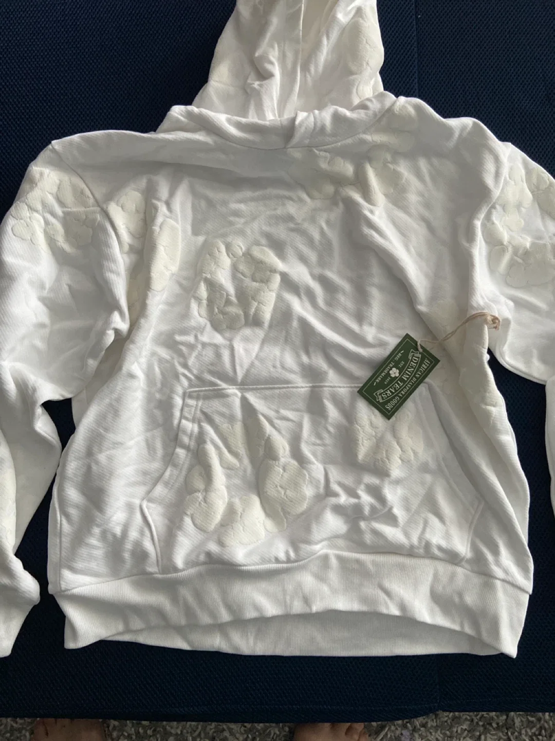 Denim Tears White Mono Wreath Hoodie - Size L - New thumbnail