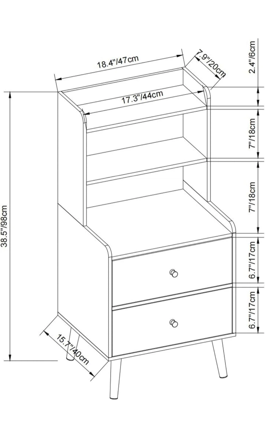 2 Nightstand with Drawers & Shelves - Like New! - photo 3