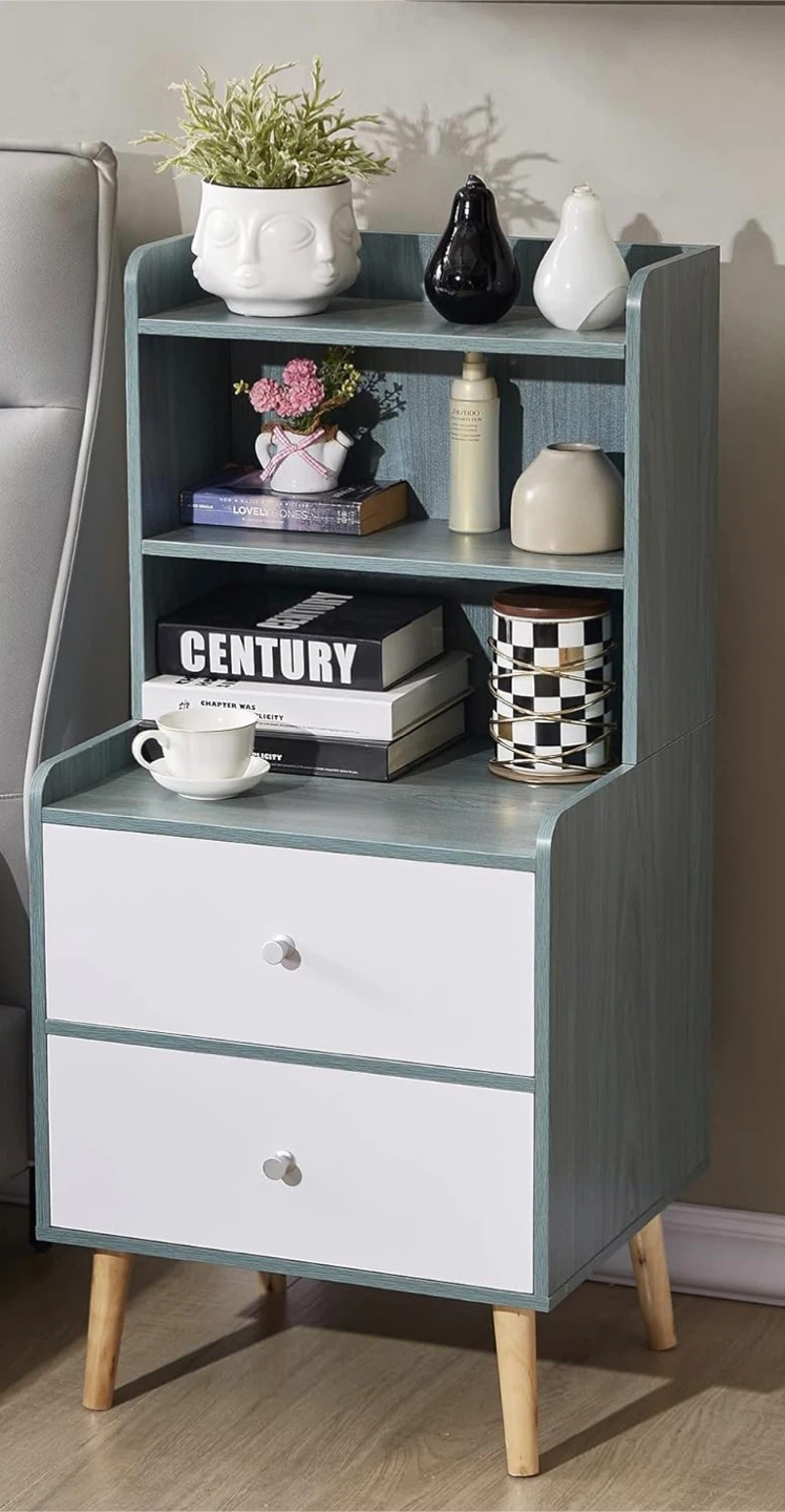 2 Nightstand with Drawers & Shelves - Like New!