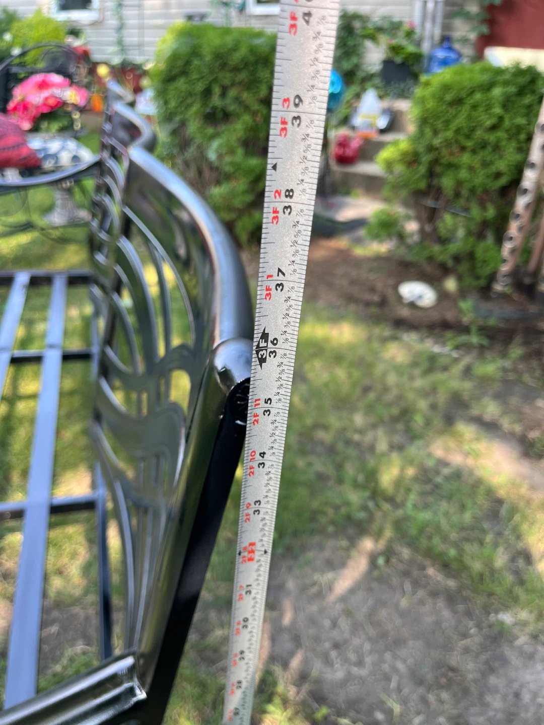 Black Metal Garden Bench - 6ft Long - photo 3