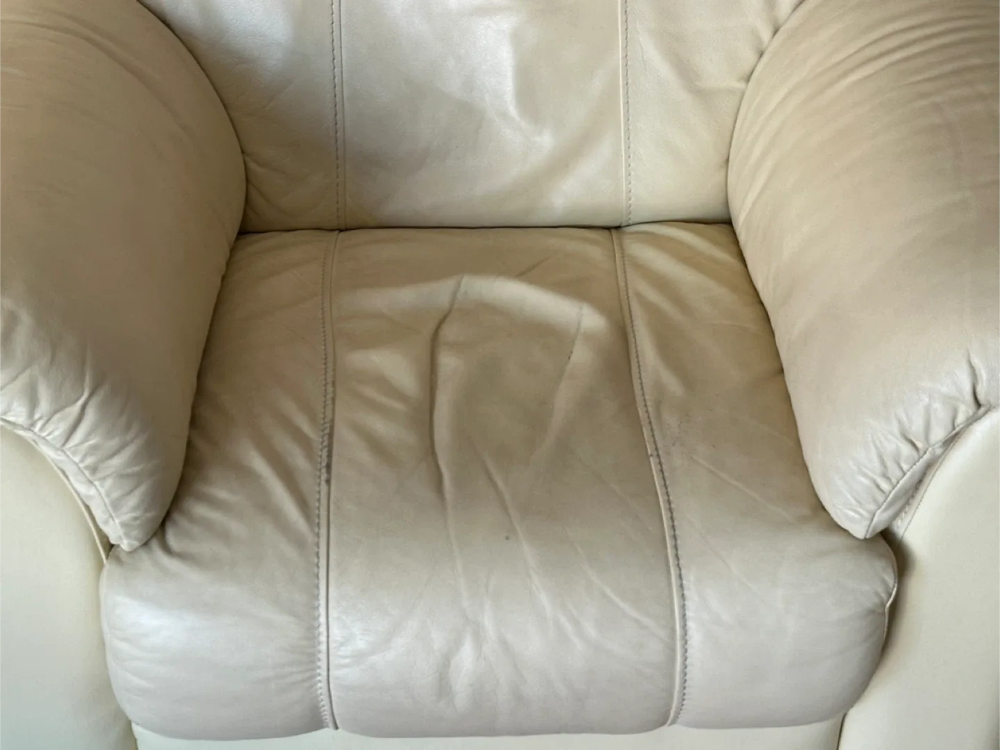 2 All Leather Armchairs - Butter Cream Colour image indicator(5)