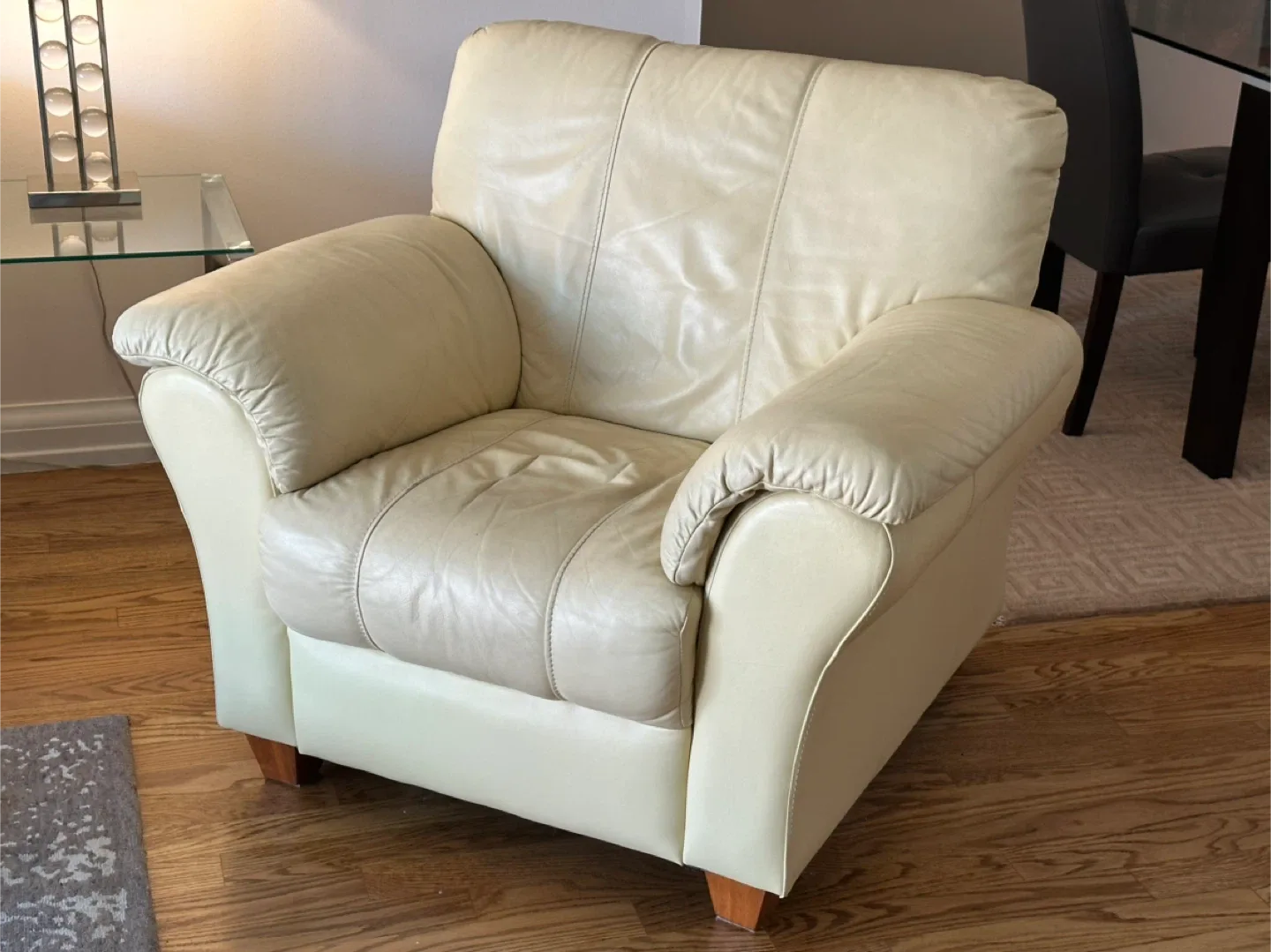 2 All Leather Armchairs - Butter Cream Colour image indicator(8)