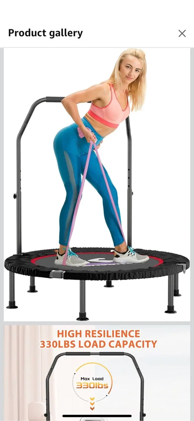 Kensone Fitness Trampoline with Adjustable Handle thumbnail