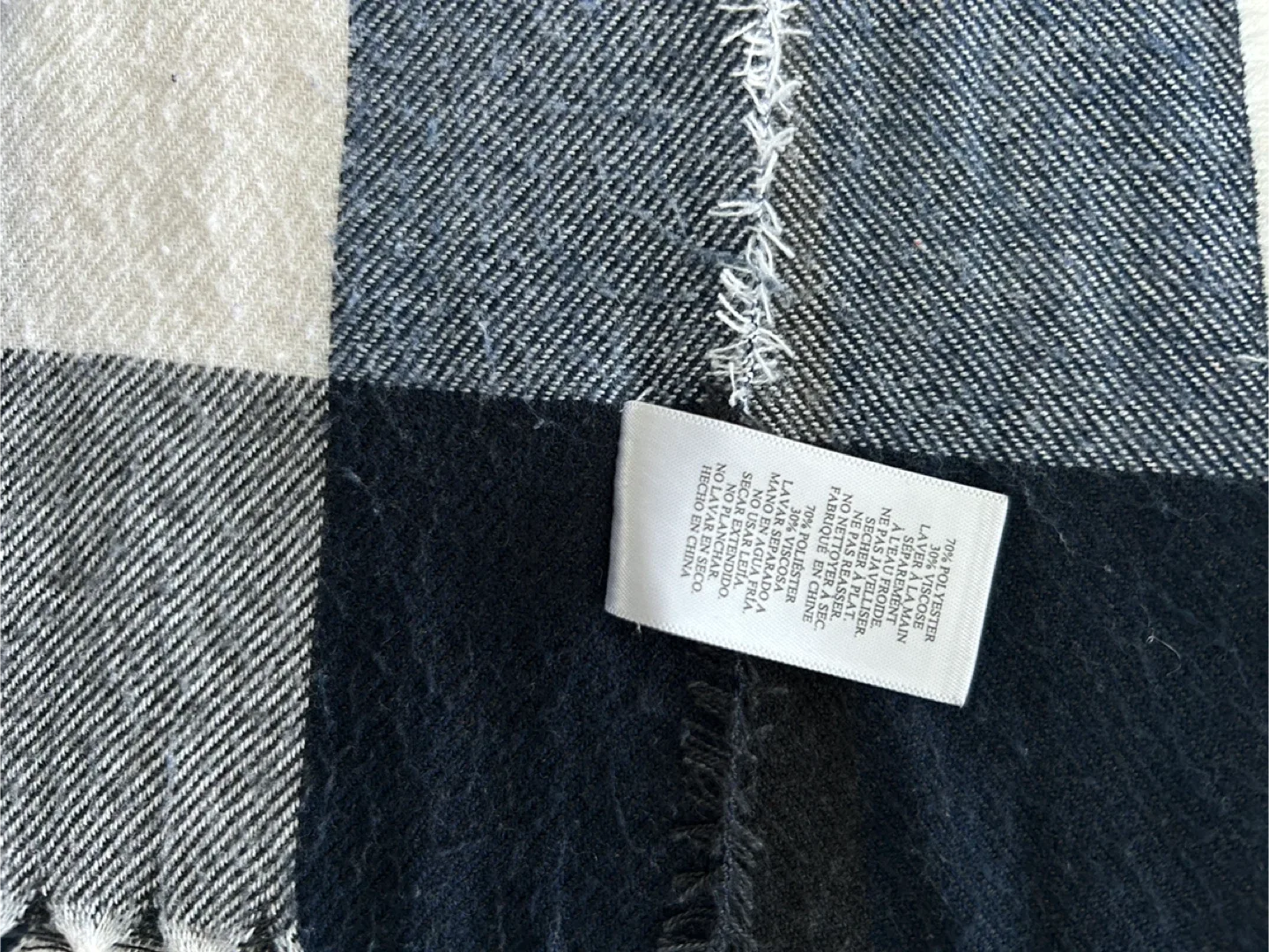 Plush Blue Plaid Scarf image indicator(3)