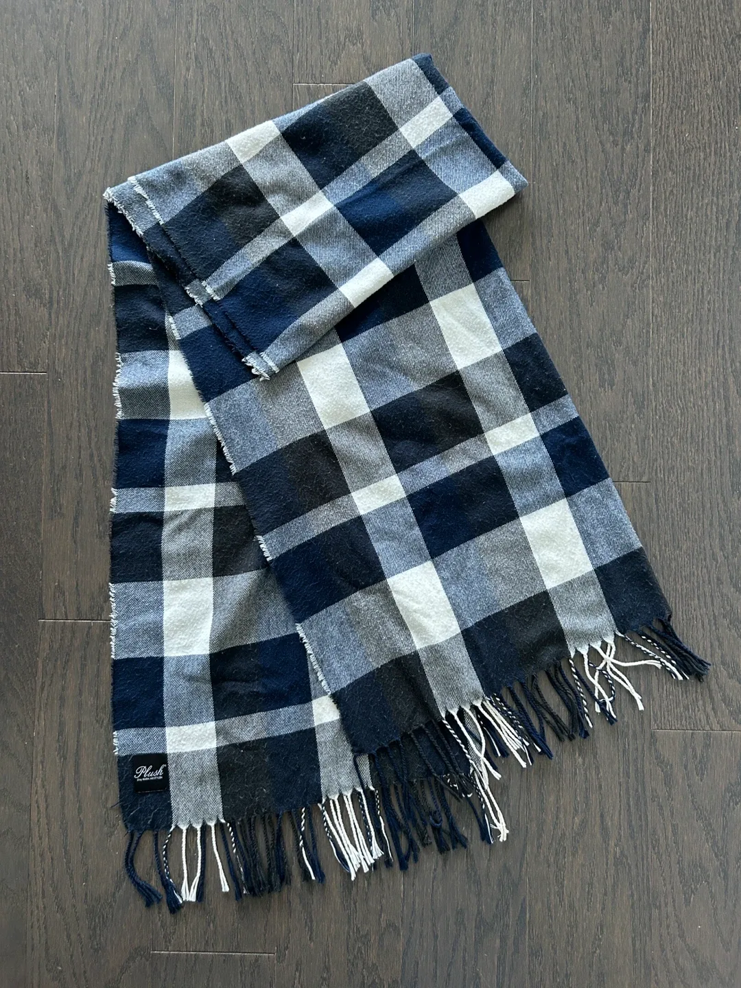 Plush Blue Plaid Scarf thumbnail