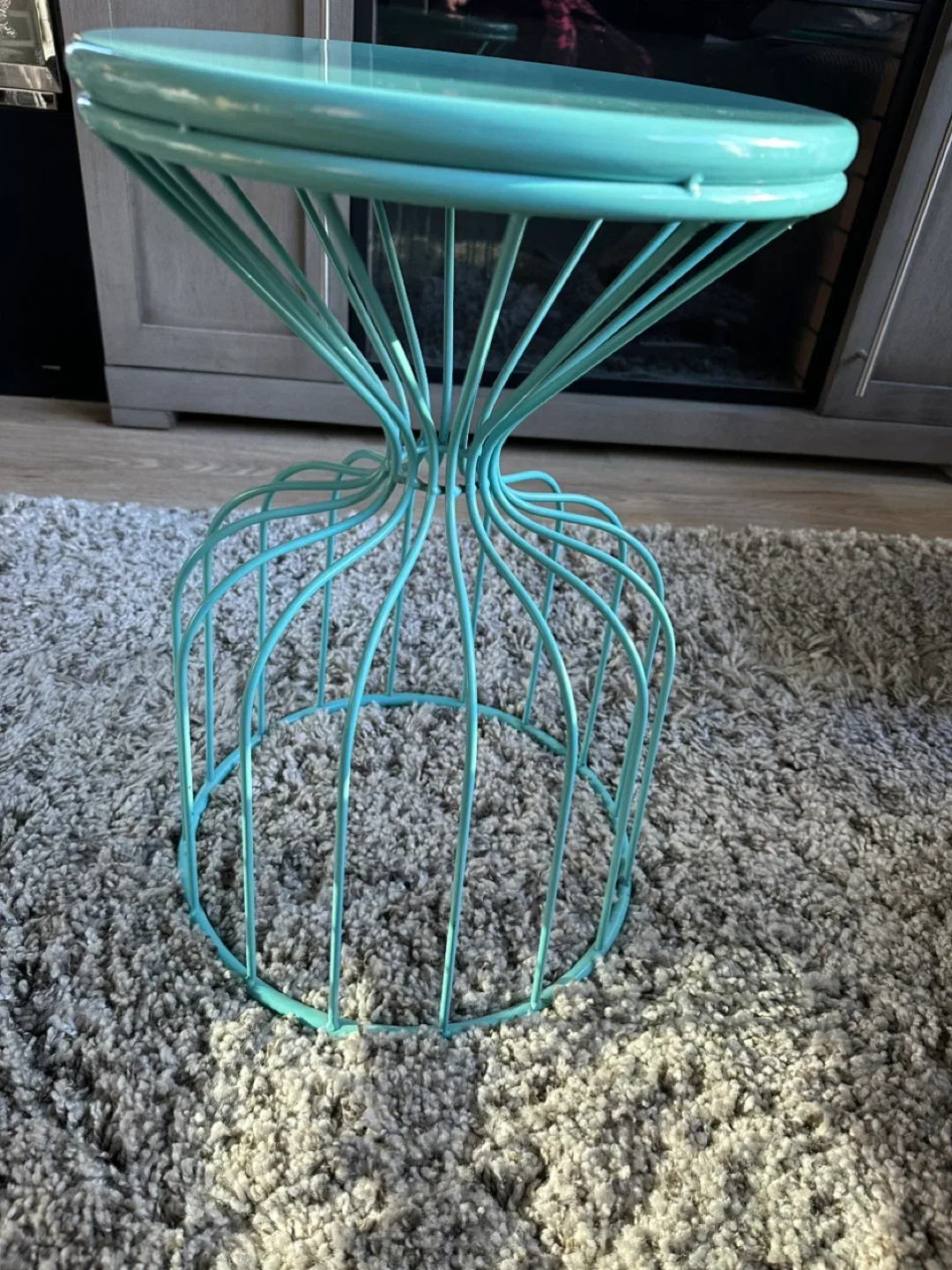Turquoise Metal 🥕Accent Table image indicator(3)