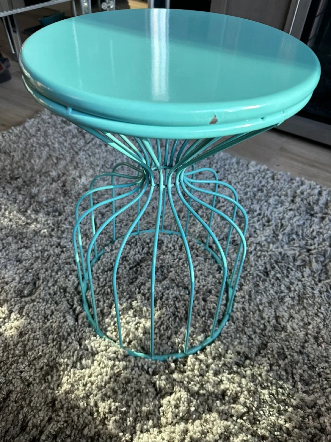 Turquoise Metal 🥕Accent Table image indicator(2)