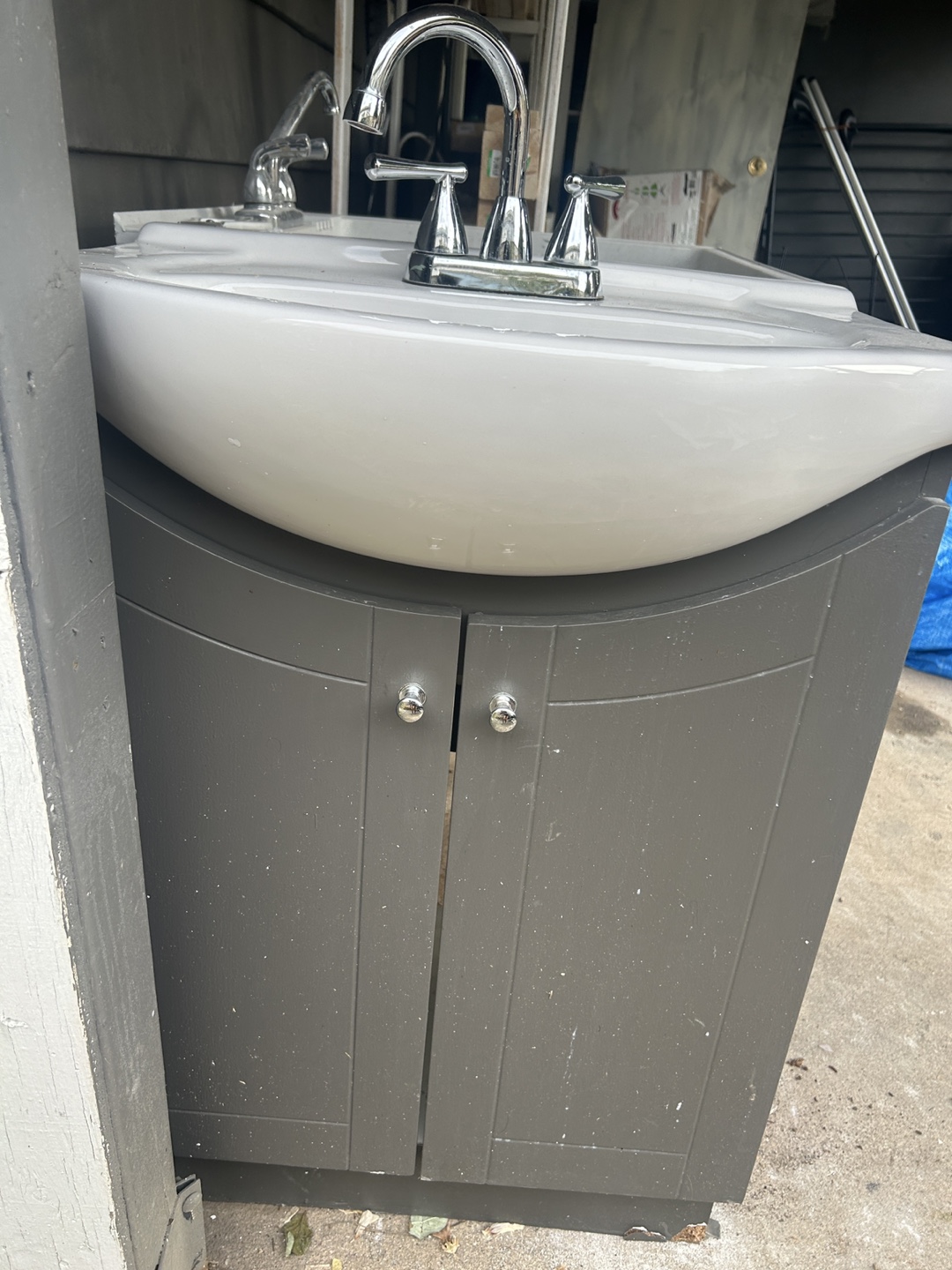 Bathroom Vanity with Sink and faucet.