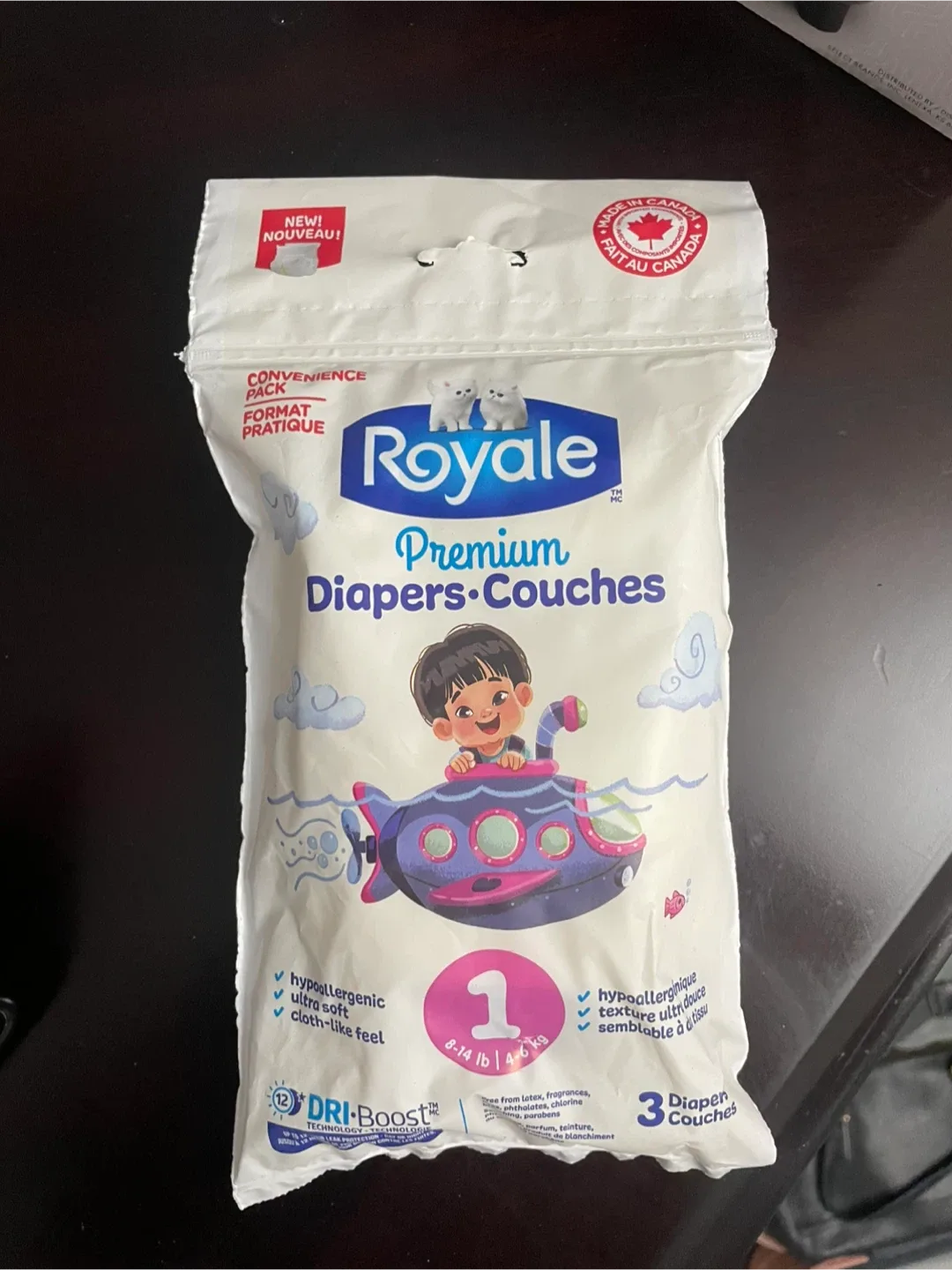 Free Royale Premium Diapers - Size 1 (8-14 lb)