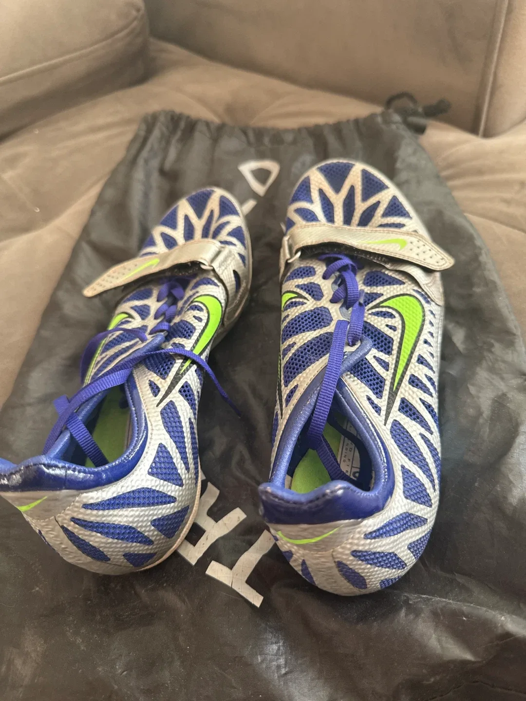 Nike Track Spikes, Silver & Blue thumbnail
