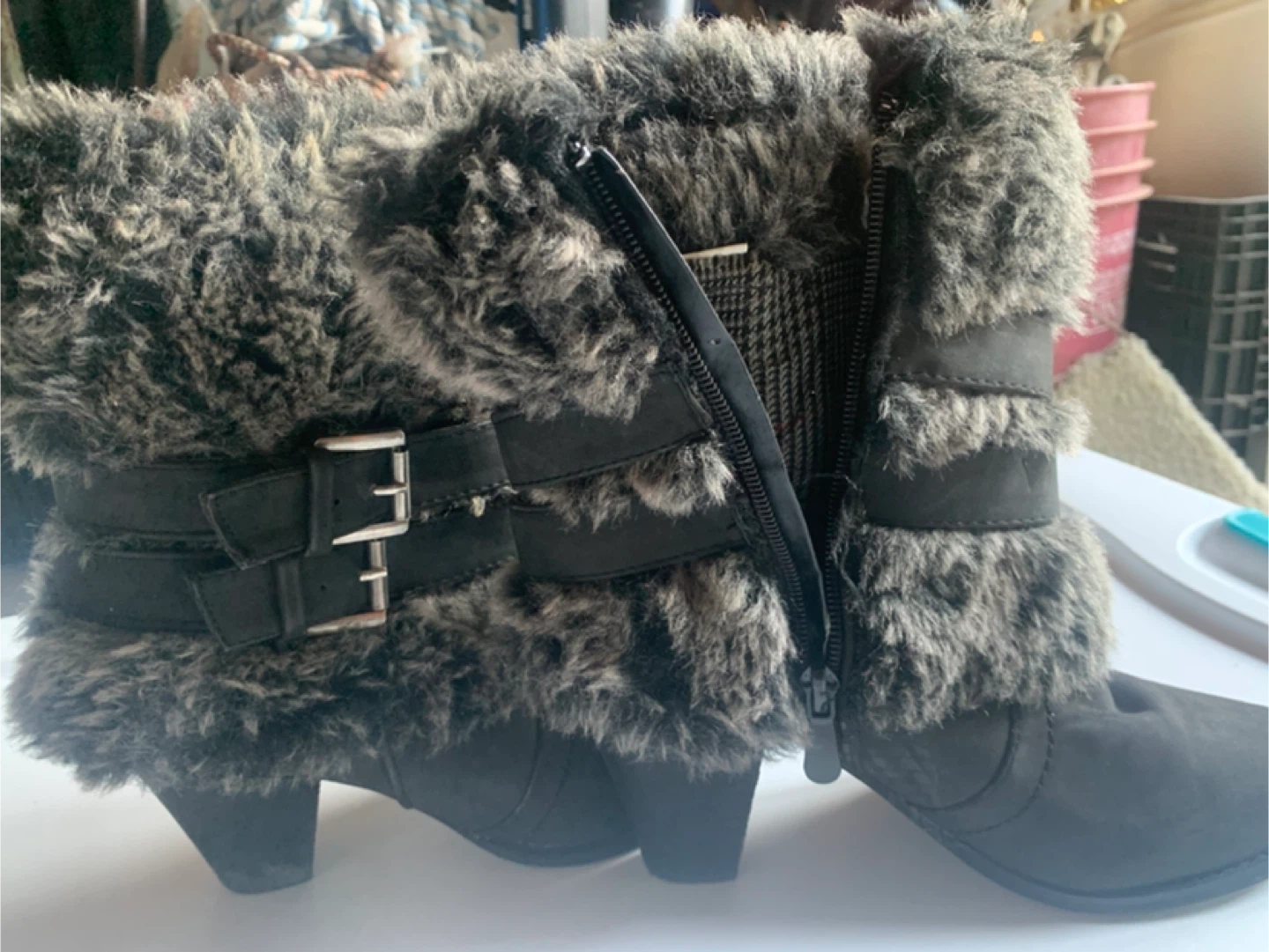 Faux Fur Buckle Boots - photo 5