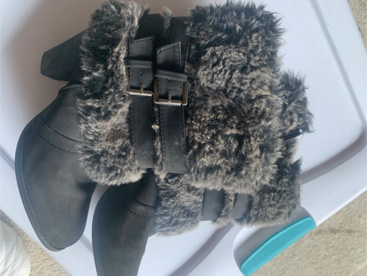 Faux Fur Buckle Boots - photo 4