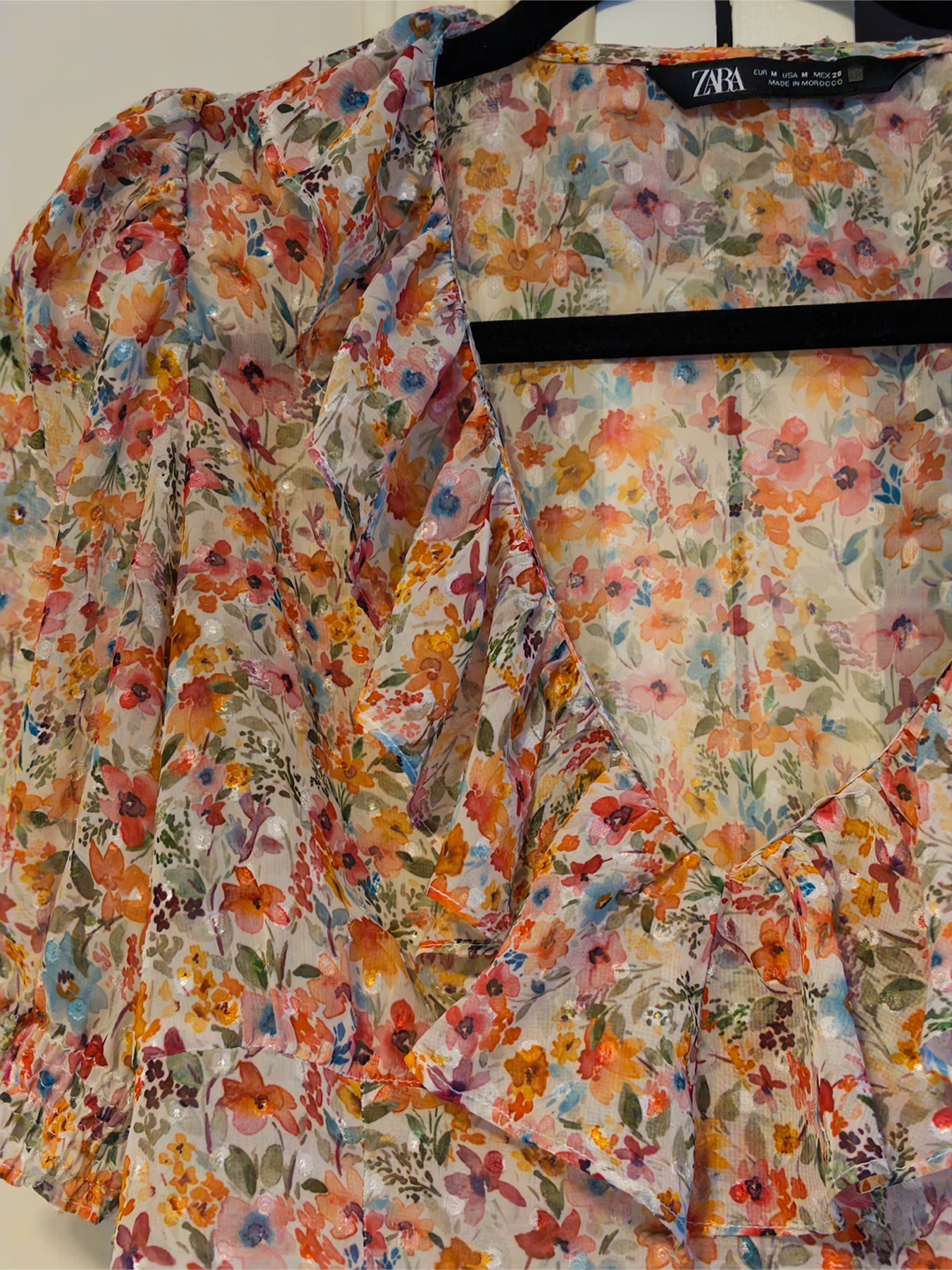 Zara Floral Print Blouse - Size M - photo 3