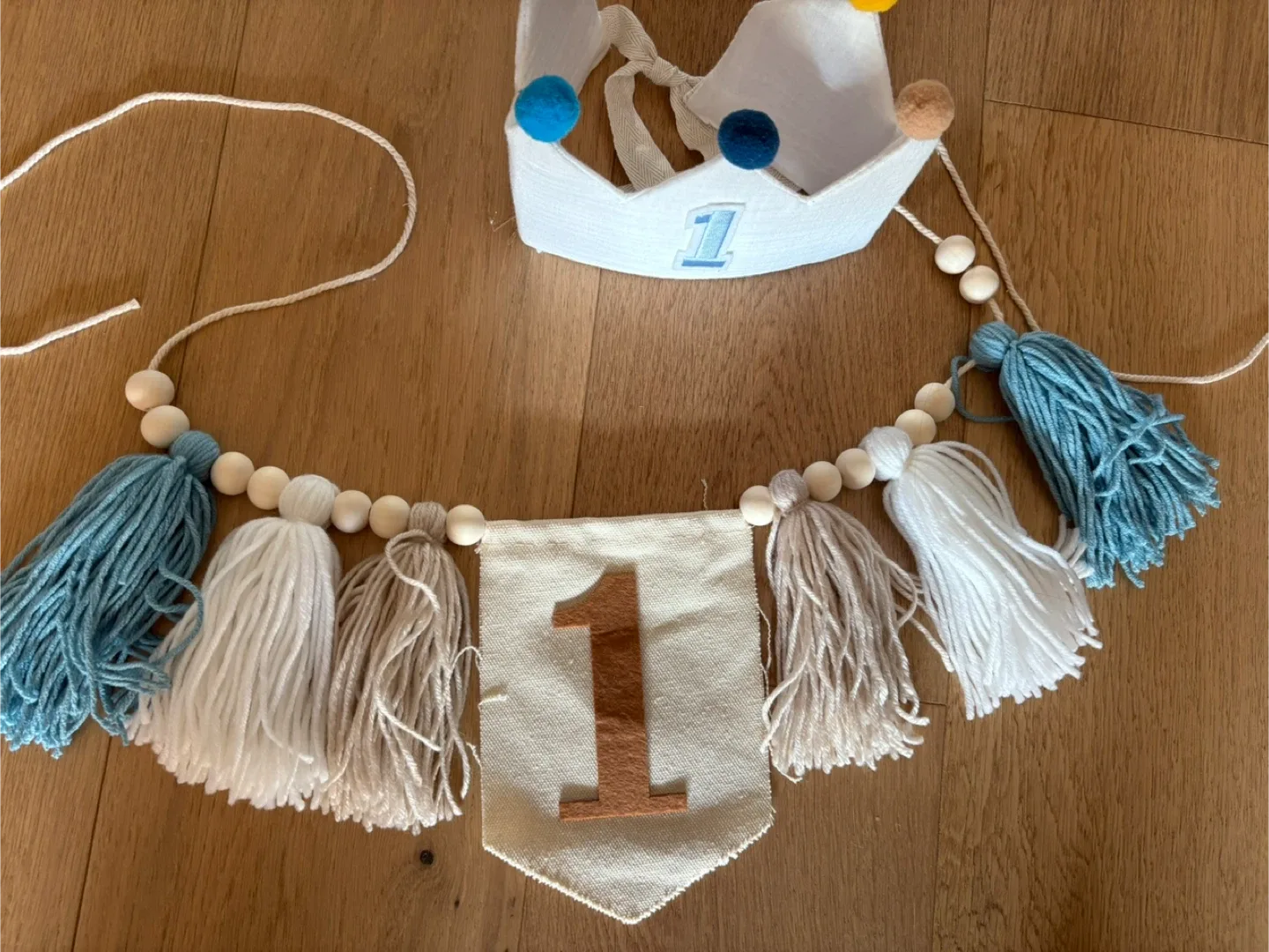 First birthday banner and crown thumbnail