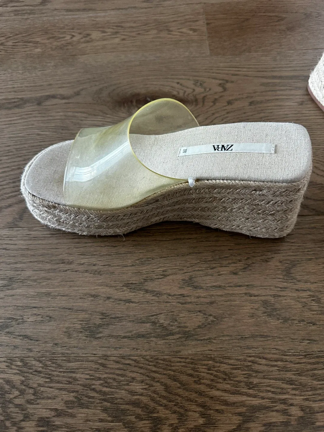Zara Clear Strap Espadrille Platform Sandals - Size 8 image indicator(2)