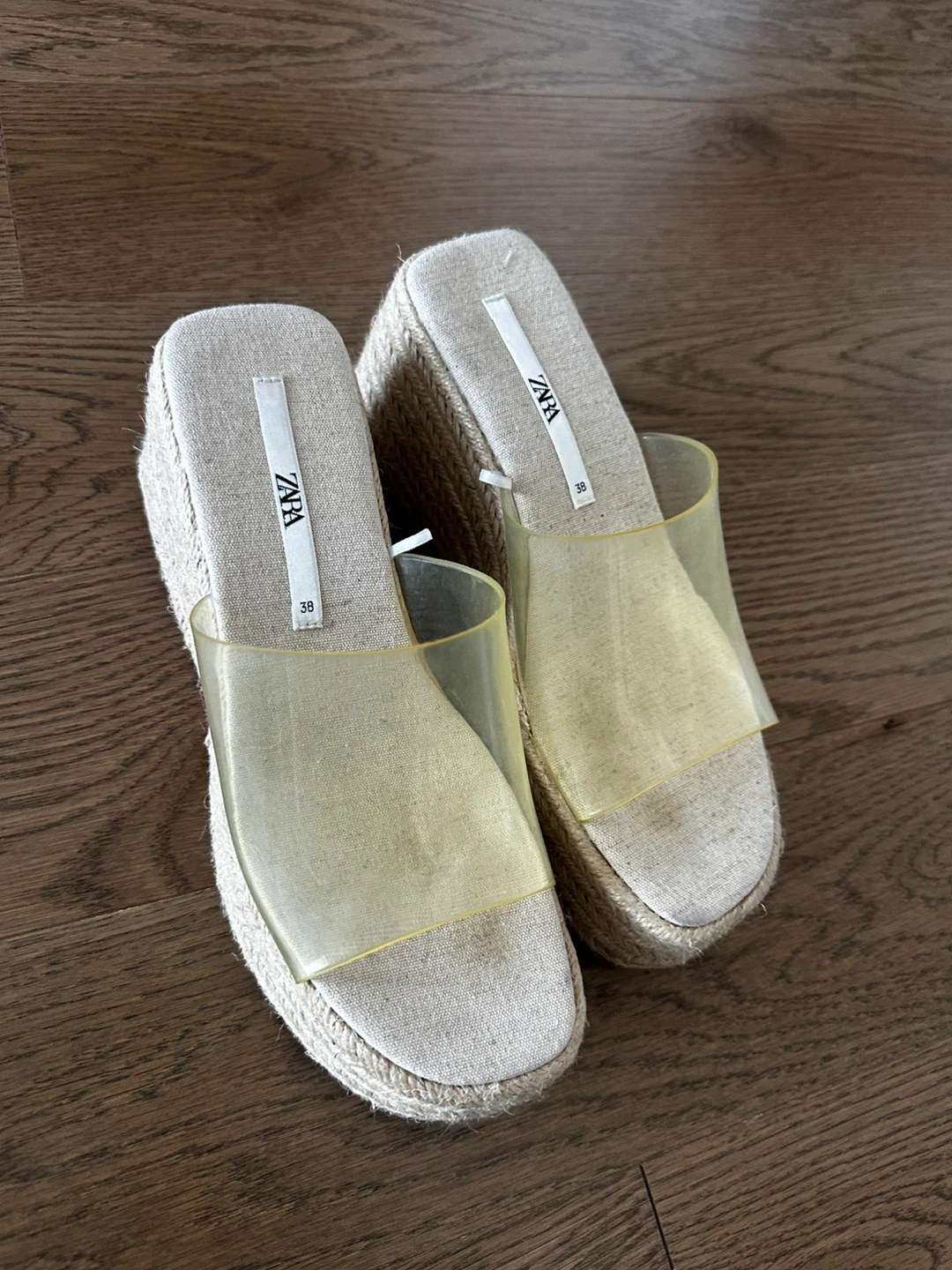 Zara Clear Strap Espadrille Platform Sandals - Size 8