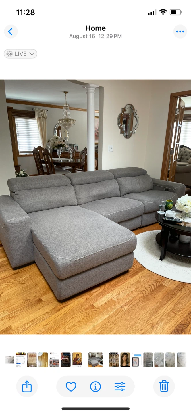 Gray Sectional Sofa with Chaise