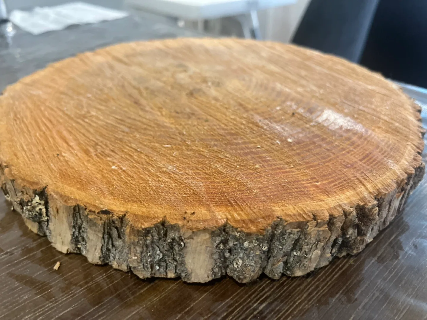 Centrepiece bases (8 pieces) 10 in. D x 1 in. thick wooden slabs thumbnail