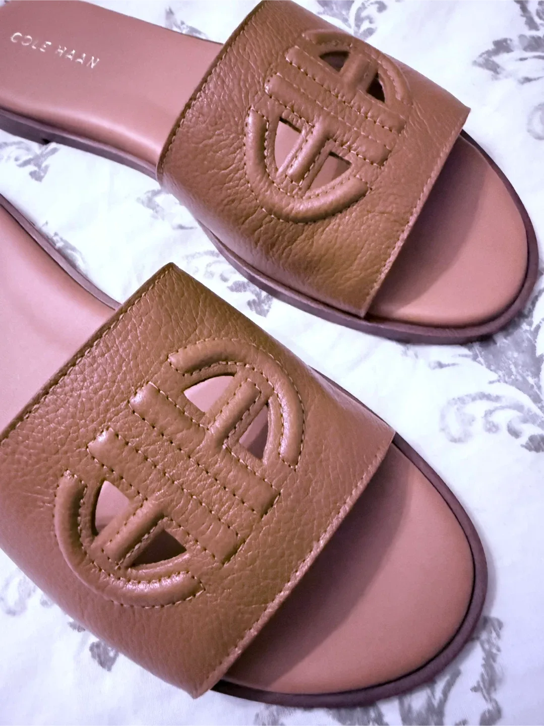Cole Haan Pecan Leather Slides image indicator(3)