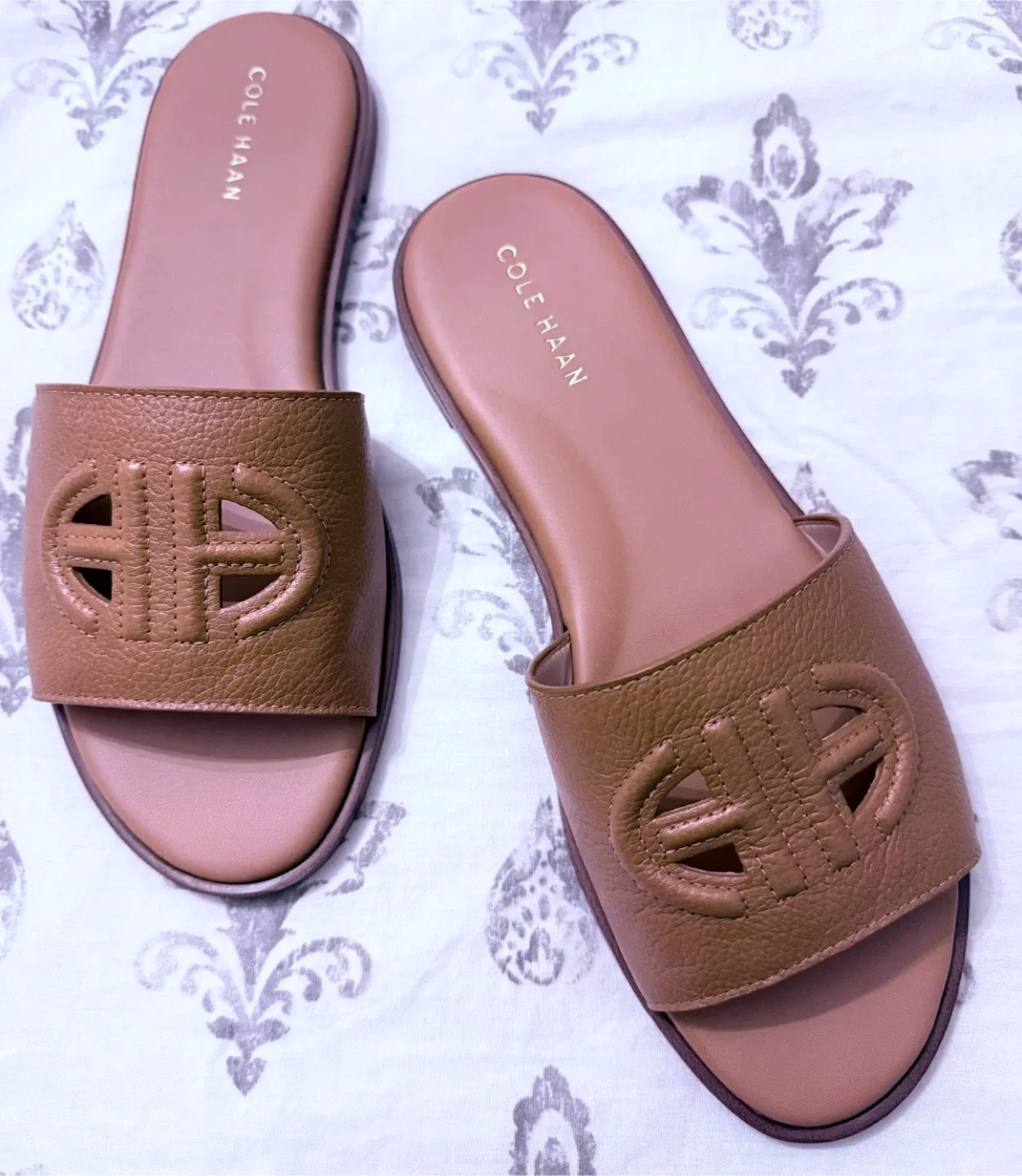 Cole Haan Pecan Leather Slides thumbnail
