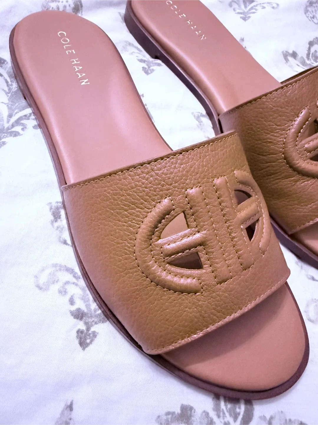 Cole Haan Pecan Leather Slides image indicator(2)