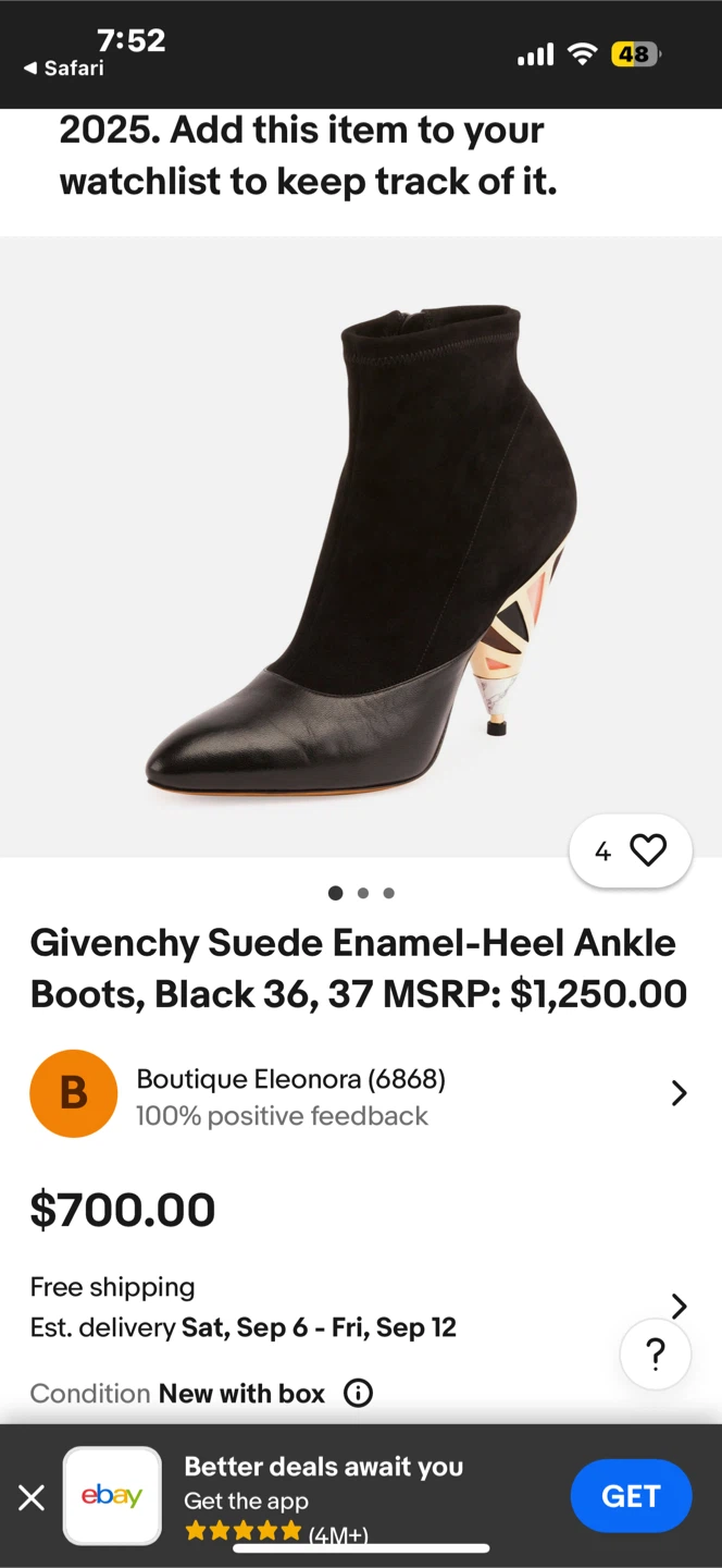 Givenchy Suede Enamel-Heel Ankle Boots Black Size 36 - photo 5