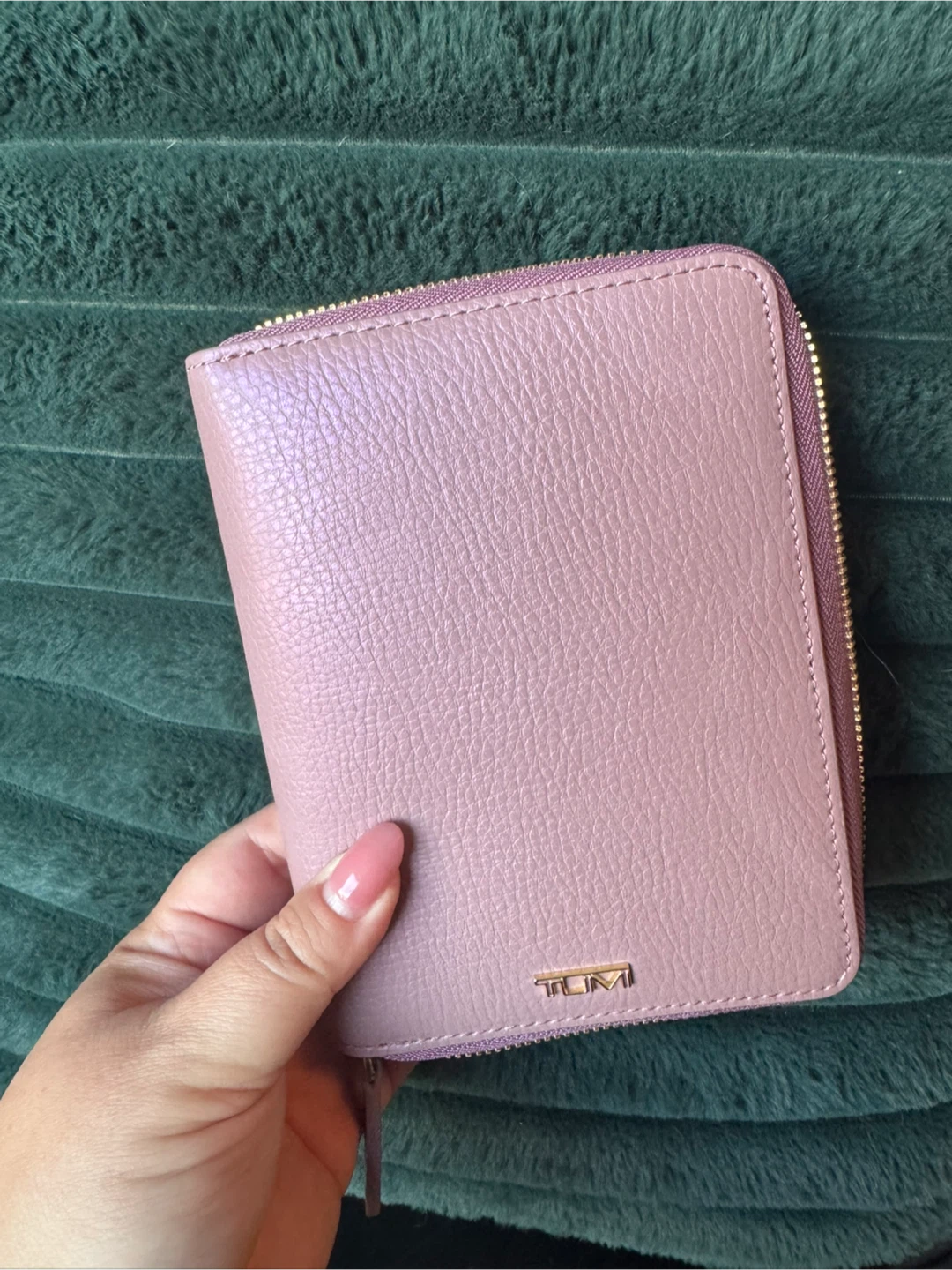 Purple Iridescent TUMI Passport cover - Leather