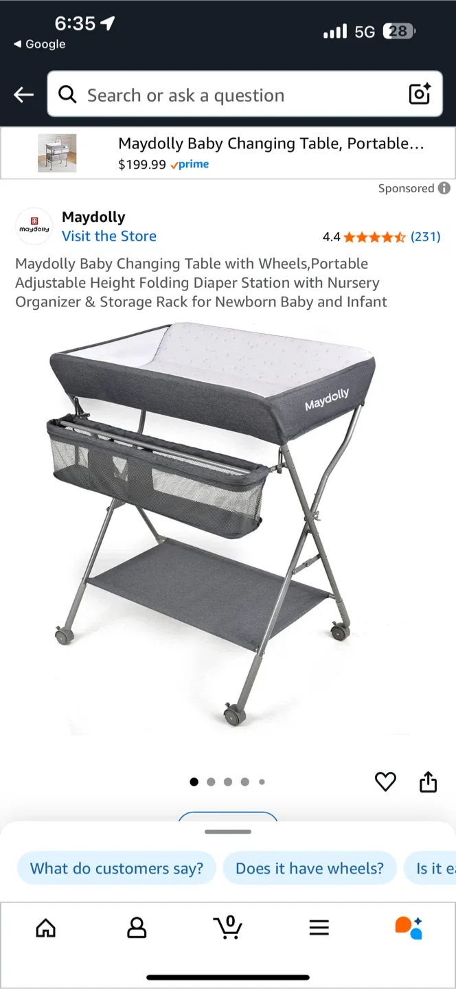 Maydolly Baby Changing Table - Dark Grey image indicator(2)