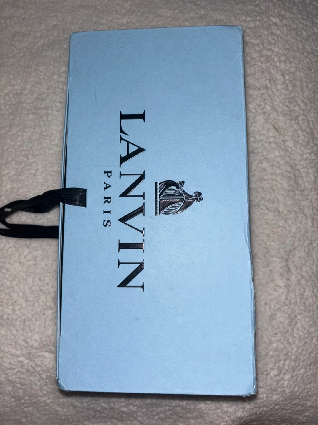 Lanvin Paris Black Furry Slides with Box