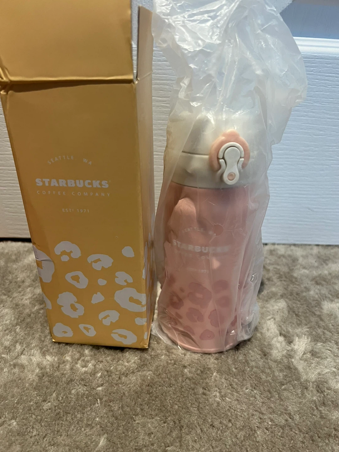 Starbucks Thermos Pink Leopard Print