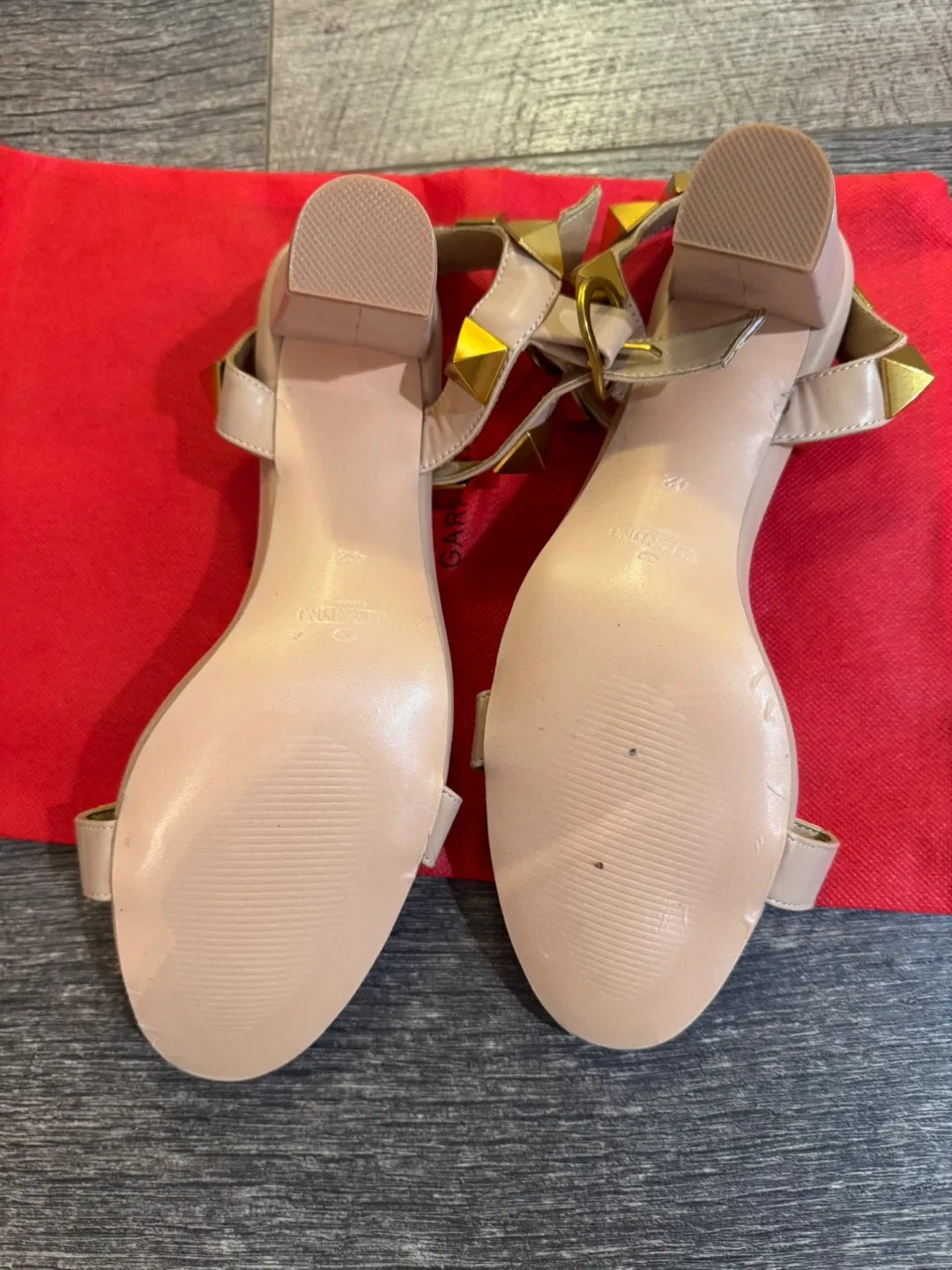 Nude Rockstud Sandals, Size 39 image indicator(3)