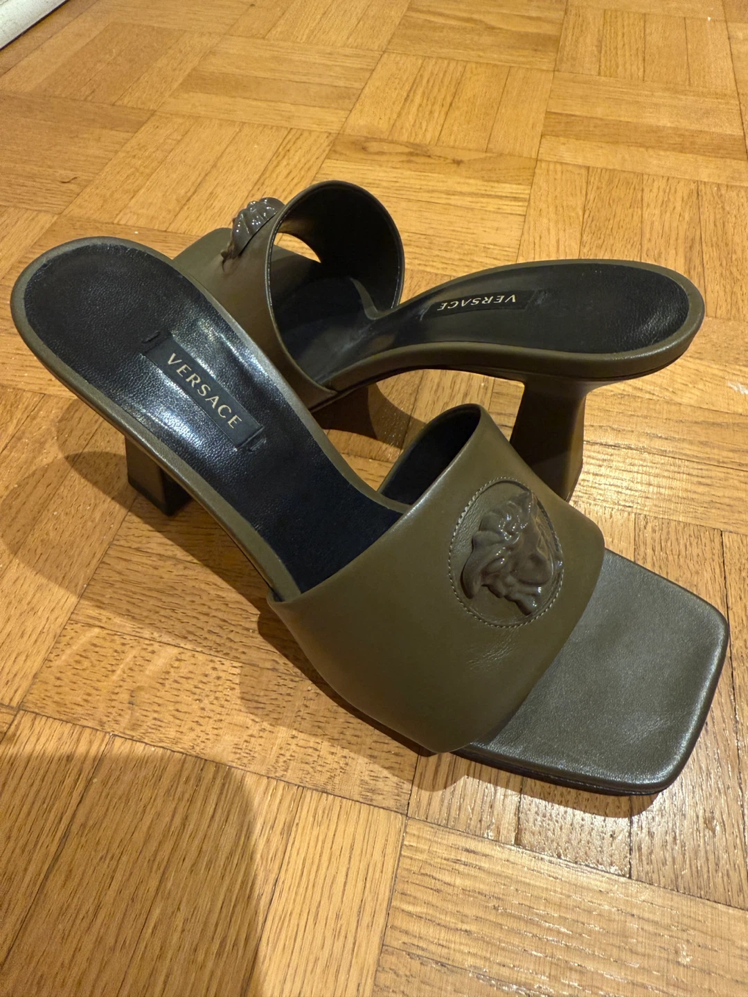 Versace Olive Green Mules Size 38 - photo 3